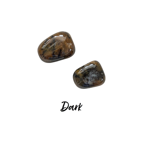 Merlinite Tumblestone - The Magic Bearer - Dendritic Opal - Stone of Duality - Luck, Harmony & Balance