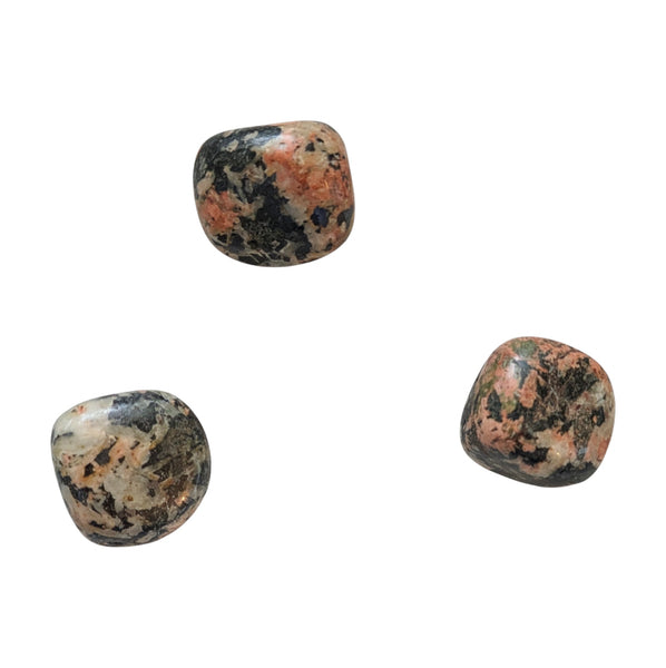 Orange Orthoclase with Black Tourmaline Tumblestone - Love, Joy & Happiness Stone