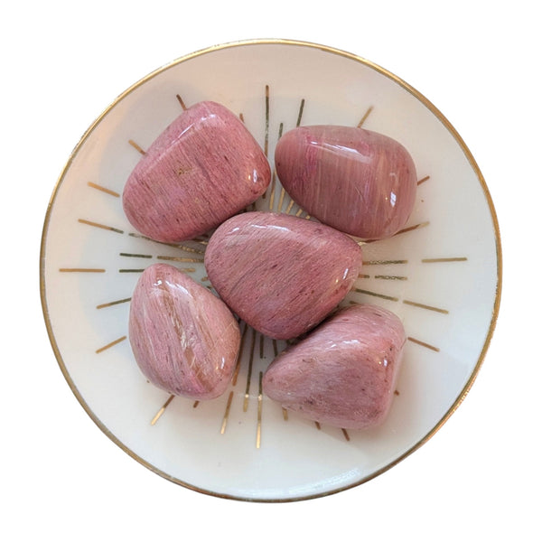 Pink Petrified Wood Tumblestone - Fossilized Wood Grounding Gemstone - Crystal Healing