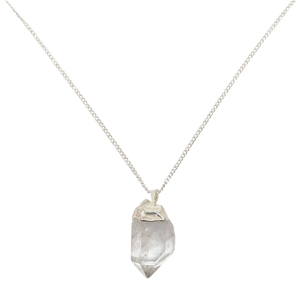 Natural Clear Quartz Point Necklace - Stone of Power & Master Healer - Crown Chakra Stone