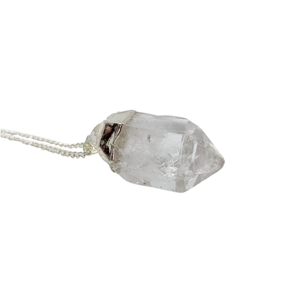 Natural Clear Quartz Point Necklace - Stone of Power & Master Healer - Crown Chakra Stone