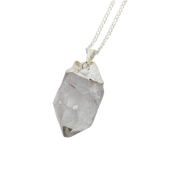Natural Clear Quartz Point Necklace - Stone of Power & Master Healer - Crown Chakra Stone