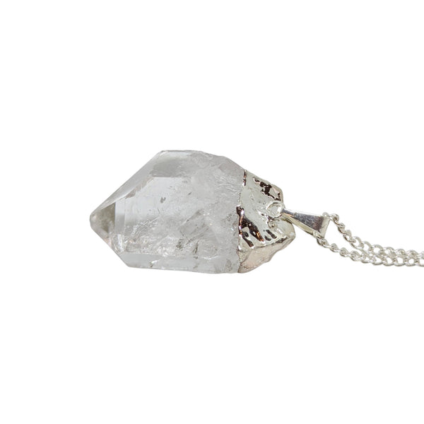 Natural Clear Quartz Point Necklace - Stone of Power & Master Healer - Crown Chakra Stone