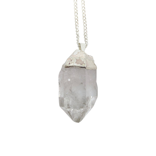 Natural Clear Quartz Point Necklace - Stone of Power & Master Healer - Crown Chakra Stone