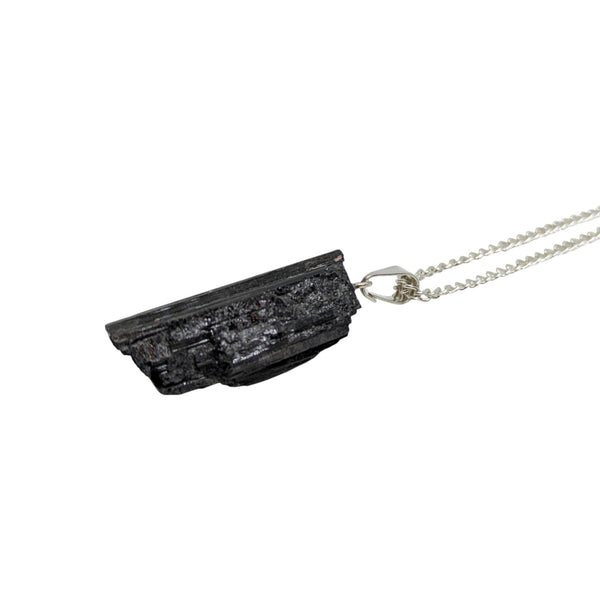 Natural Black Tourmaline Crystal Necklace - Black Tourmaline Jewellery - Natural Crystal Jewellery - Genuine Crystal Pendant