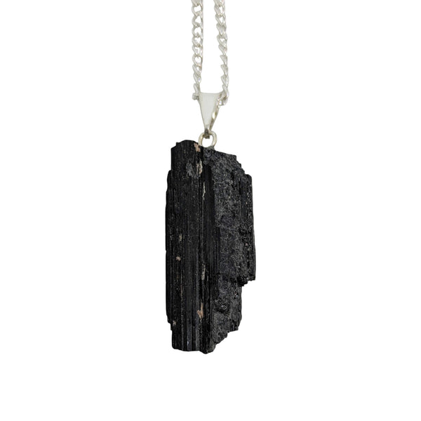 Natural Black Tourmaline Crystal Necklace - Black Tourmaline Jewellery - Natural Crystal Jewellery - Genuine Crystal Pendant
