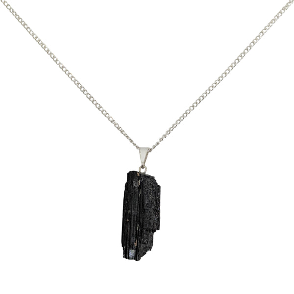 Natural Black Tourmaline Crystal Necklace - Black Tourmaline Jewellery - Natural Crystal Jewellery - Genuine Crystal Pendant