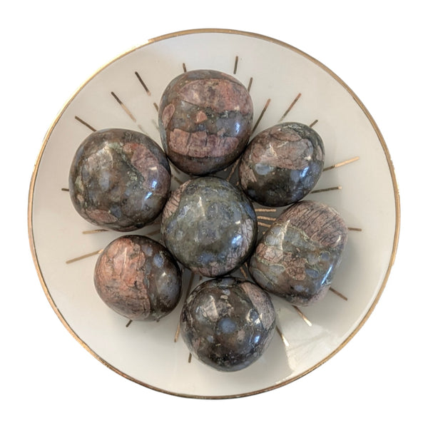 Que Sera Tumblestone - Rare Gemstone - Powerful Healing Crystal - Galaxy Rhyolite - Collectors Tumblestone