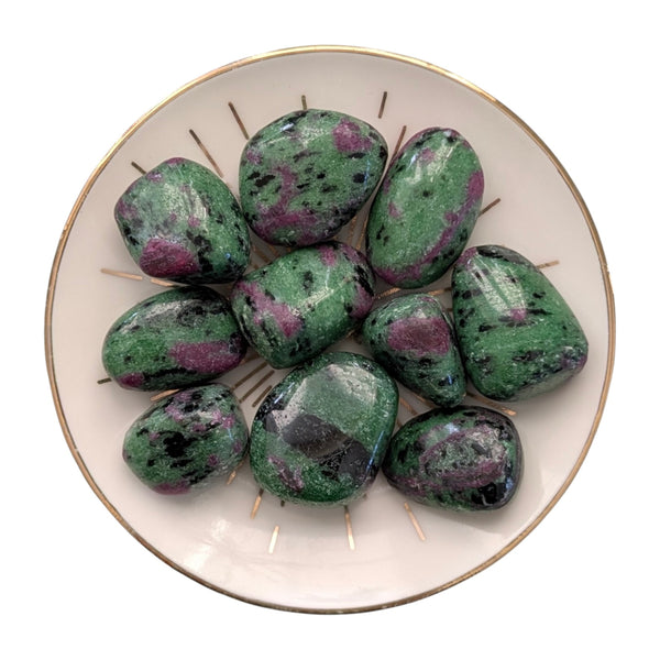 Ruby Zoisite Tumblestone - Rare Stone - Happiness, Vitality & Luck Gemstone