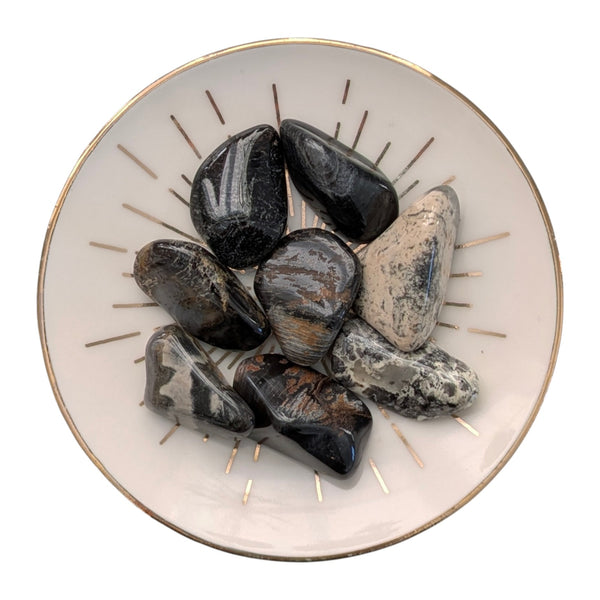 Silver Leaf Jasper Crystal Tumblestone - Stone of Wisdom - Root Chakra Gemstone