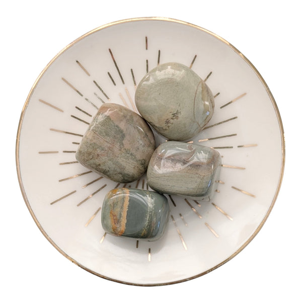 Silver Leaf Jasper (Light) Crystal  Tumblestone - Stone of Wisdom - Stability, Balance & Courage
