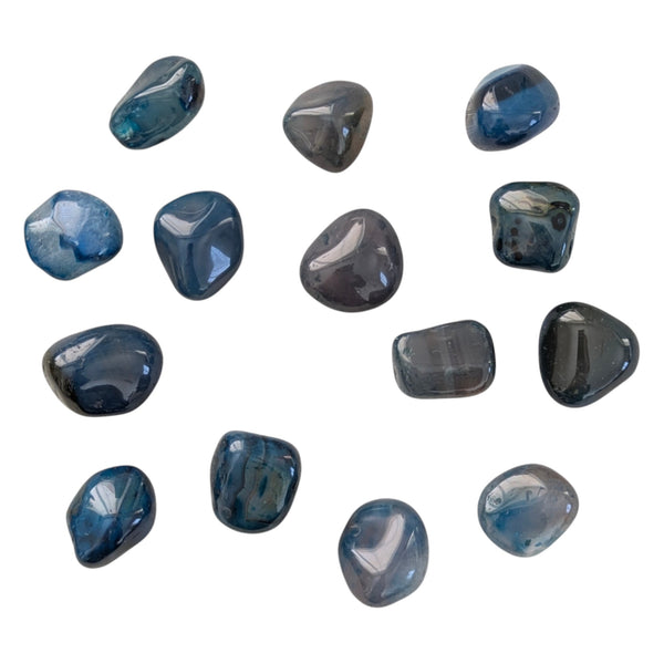 Teal Agate Crystal Tumblestone - Promotes Inner Peace - Throat Chakra Gemstone