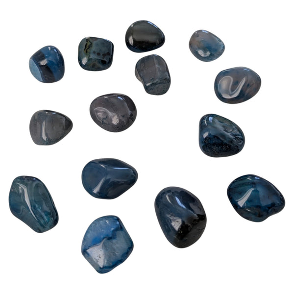 Teal Agate Crystal Tumblestone - Promotes Inner Peace - Throat Chakra Gemstone