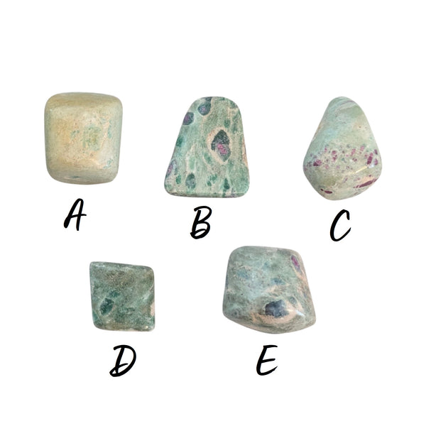 Ruby Fuchsite Crystal Tumblestone - Happiness, Honesty, Courage & Passion - Rare Gemstone