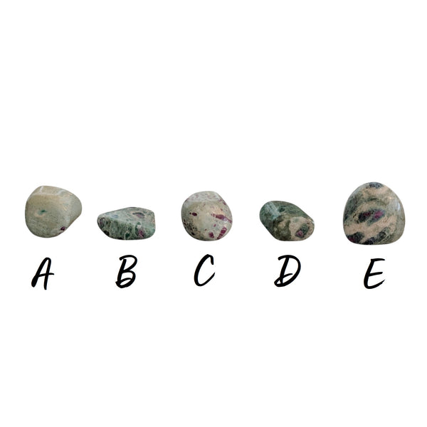 Ruby Fuchsite Crystal Tumblestone - Happiness, Honesty, Courage & Passion - Rare Gemstone