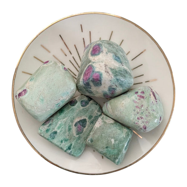Ruby Fuchsite Crystal Tumblestone - Happiness, Honesty, Courage & Passion - Rare Gemstone