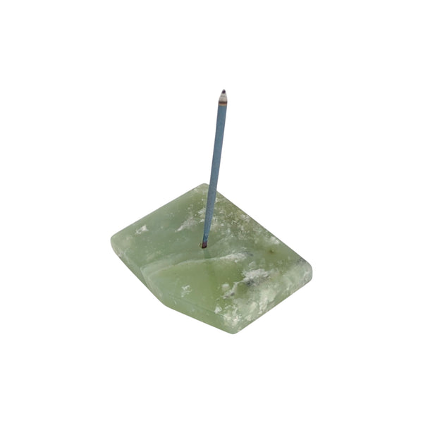 New Jade (Serpentine) Natural Edge Polished Slab Incense Holder - Sold As Seen - Restoring Balance