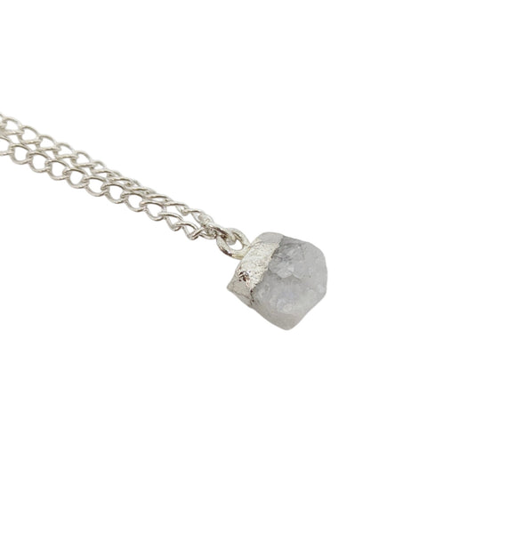 Mini Raw Moonstone June Birthstone Necklace - Natural Crystal Jewelry