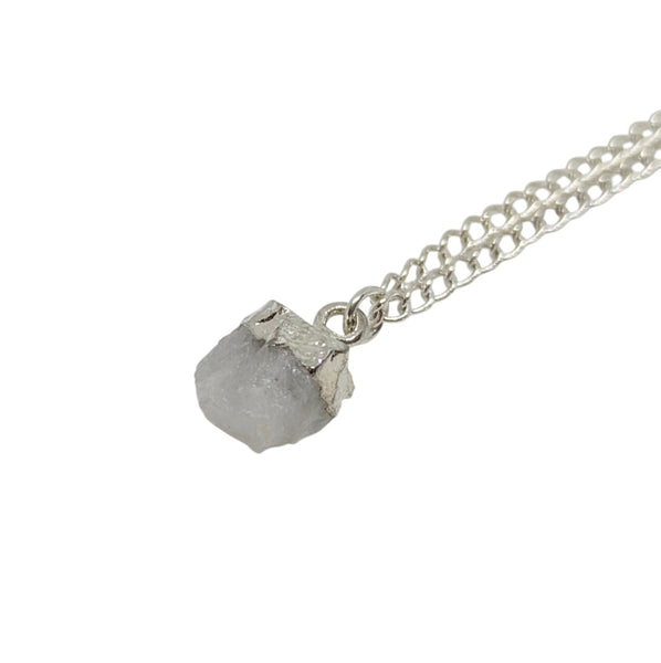 Mini Raw Moonstone June Birthstone Necklace - Natural Crystal Jewelry