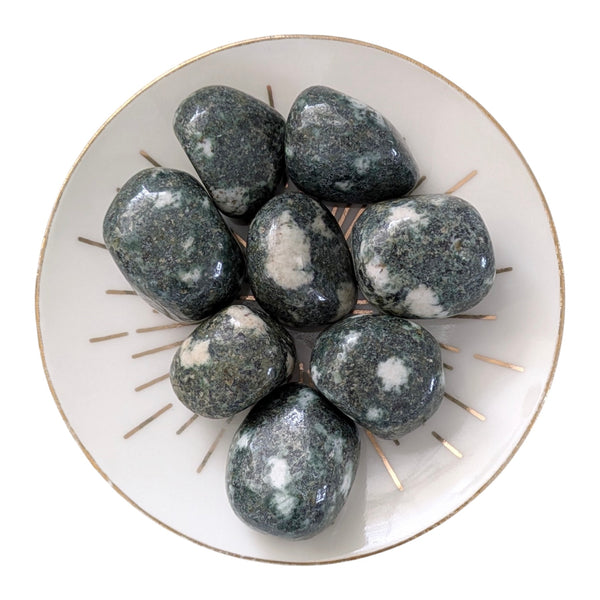 Preseli Bluestone Tumblestone - Preseli Spotted Dolerite - A Transformative Gemstone from Wales