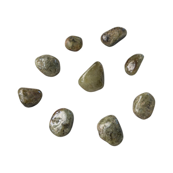 Green Garnet Crystal Tumblestone