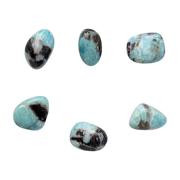 Amazonite with Smoky Quartz & Albite Tumblestone