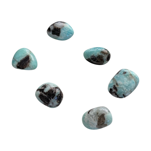 Amazonite with Smoky Quartz & Albite Tumblestone
