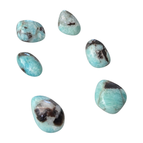 Amazonite with Smoky Quartz & Albite Tumblestone