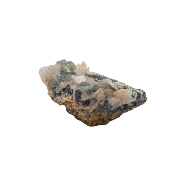 Natural Raw Specimen of Cerussite with Galena on a Barite Bladed Matrix (Morocco) - Sold As Seen