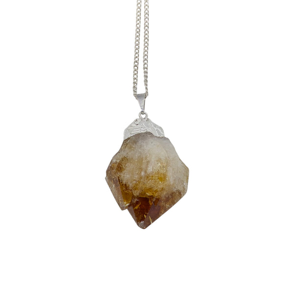 Raw Citrine Crystal Necklace