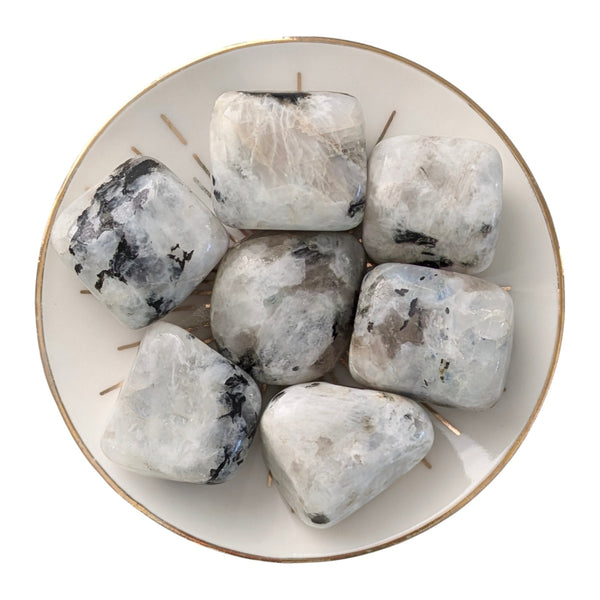 Rainbow Moonstone Crystal Tumblestone - White Labradorite - Balance & Harmony Gemstone