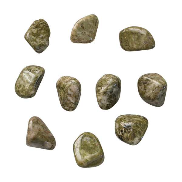 10x Epidote Snowflake Tumblestones 20-30mm, Wholesale Crystals, Bulk Gemstones, Genuine & Ethically Sourced, UK Crystal Shop