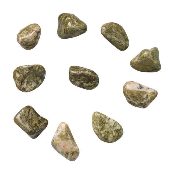 10x Epidote Snowflake Tumblestones 20-30mm, Wholesale Crystals, Bulk Gemstones, Genuine & Ethically Sourced, UK Crystal Shop