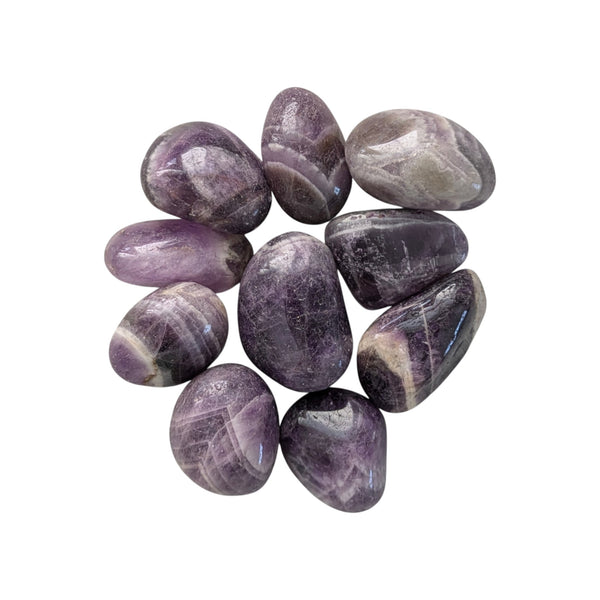 10x Chevron Amethyst Tumblestones 20-30mm, Wholesale Crystals, Bulk Gemstones, Genuine & Ethically Sourced, UK Crystal Shop