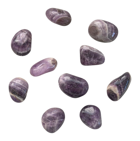 10x Chevron Amethyst Tumblestones 20-30mm, Wholesale Crystals, Bulk Gemstones, Genuine & Ethically Sourced, UK Crystal Shop