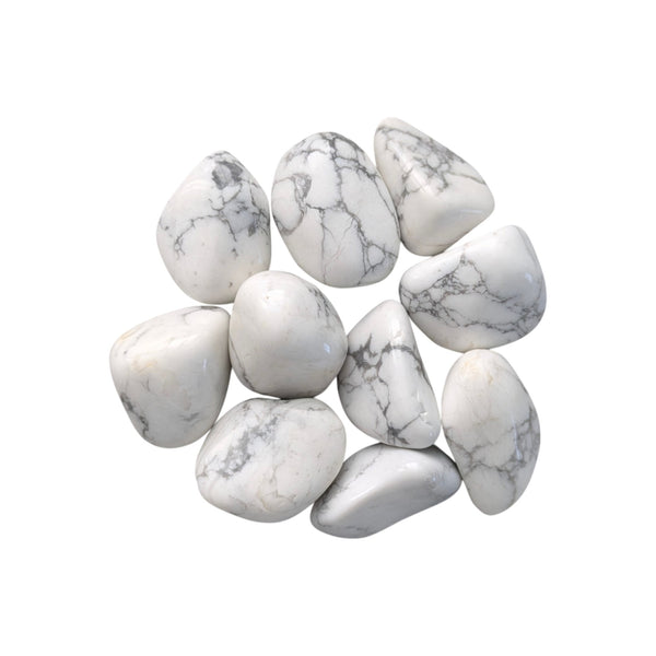 10x Howlite Tumblestones 20-30mm, Wholesale Crystals, Bulk Gemstones, Genuine & Ethically Sourced, UK Crystal Shop