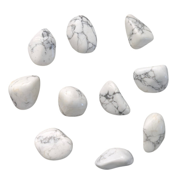 10x Howlite Tumblestones 20-30mm, Wholesale Crystals, Bulk Gemstones, Genuine & Ethically Sourced, UK Crystal Shop