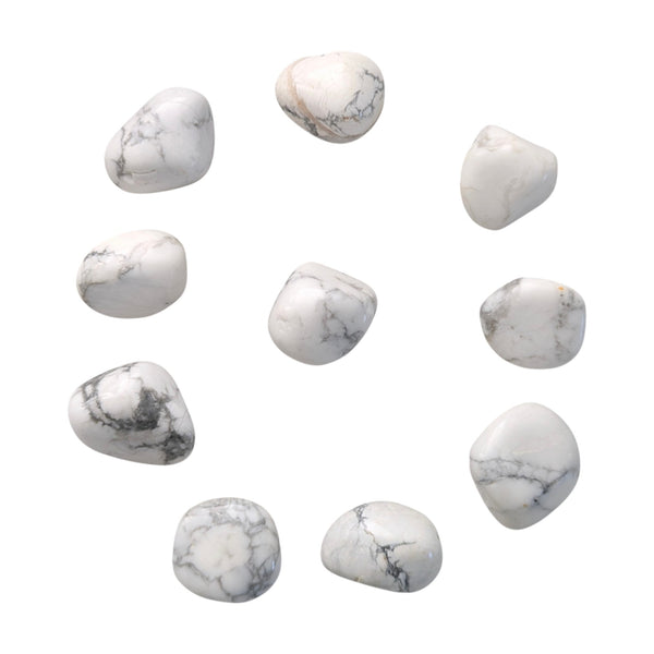 10x Howlite Tumblestones 20-30mm, Wholesale Crystals, Bulk Gemstones, Genuine & Ethically Sourced, UK Crystal Shop