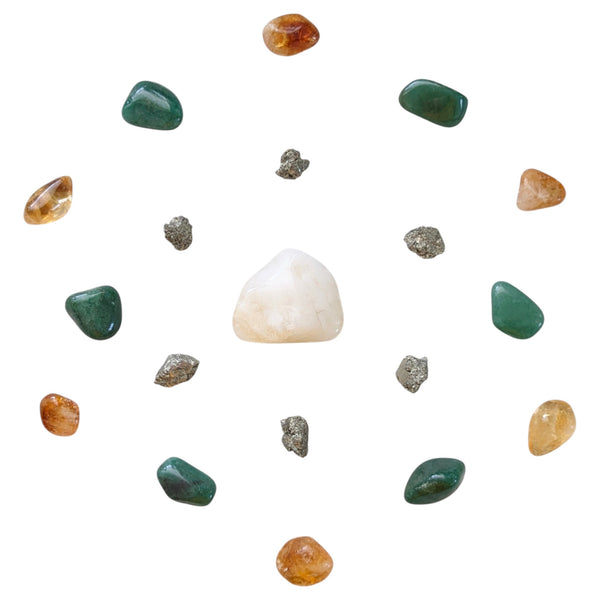 Abundance & Prosperity Crystal Grid "Seed of Life" Set