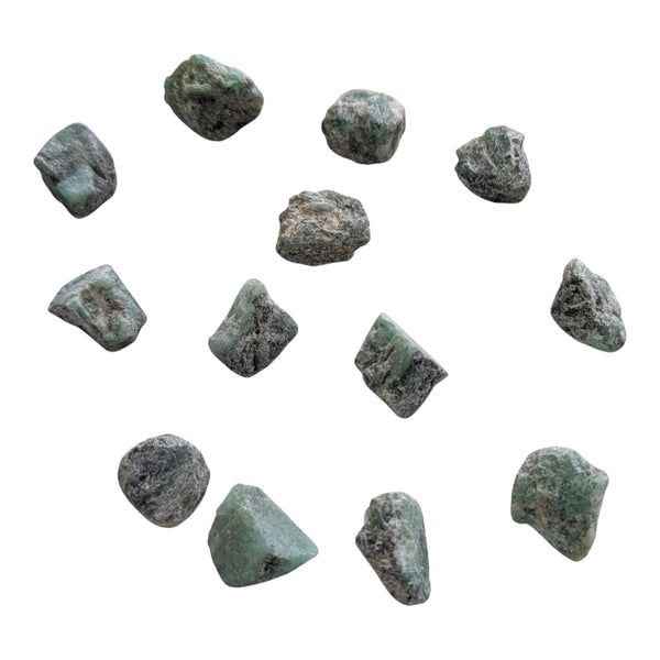 Mini Raw Crystal Grid Sets - Apatite, Emerald, Iron Pyrite - Natural Rough Gemstones - Grid Work