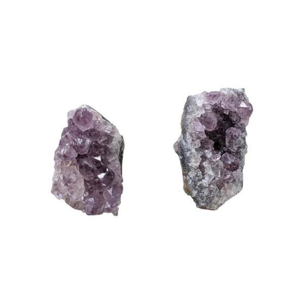 Set of Two Mini Amethyst Clusters - Calm Gemstone - Meditation - Crystal Decor