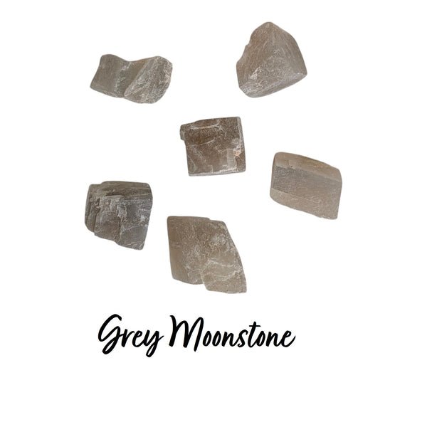 Small Raw Crystal Grid Sets - Rose Quartz, Jade, Grey Moonstone, Green Calcite