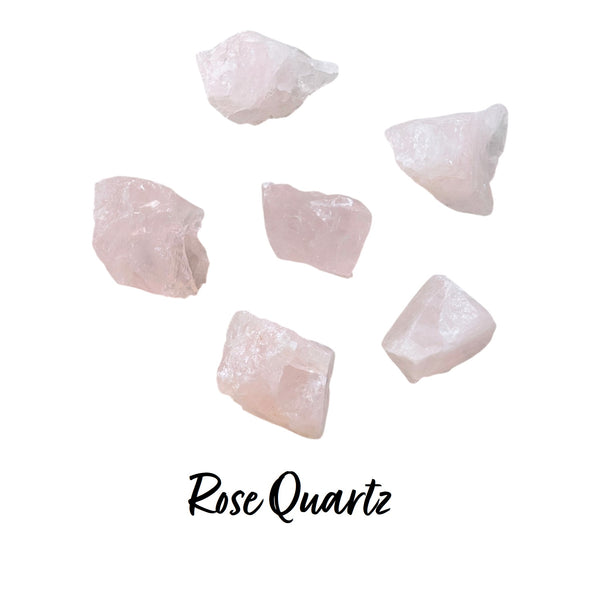 Small Raw Crystal Grid Sets - Rose Quartz, Jade, Grey Moonstone, Green Calcite