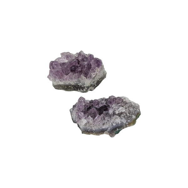 Set of Two Mini Amethyst Clusters - Calm Gemstone - Meditation - Crystal Decor