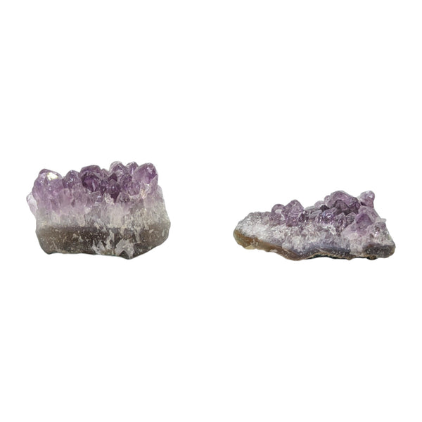 Set of Two Mini Amethyst Clusters - Calm Gemstone - Meditation - Crystal Decor