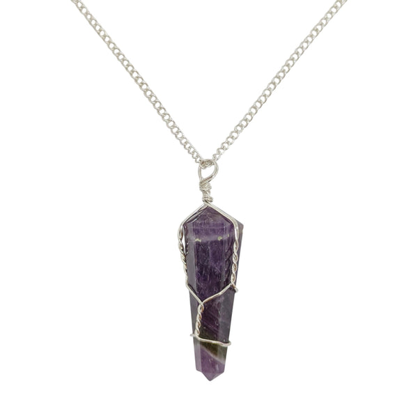 Amethyst Wire Wrap Necklace