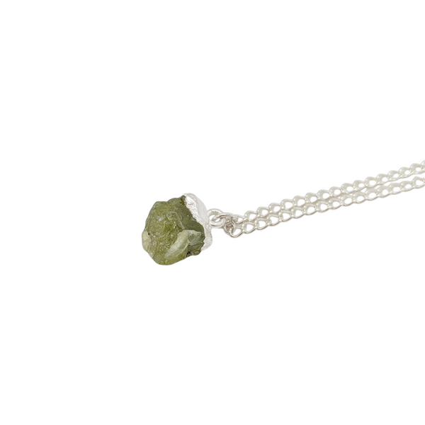 Mini Raw Peridot Necklace