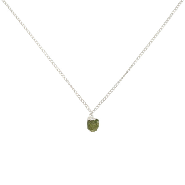 Mini Raw Peridot Necklace