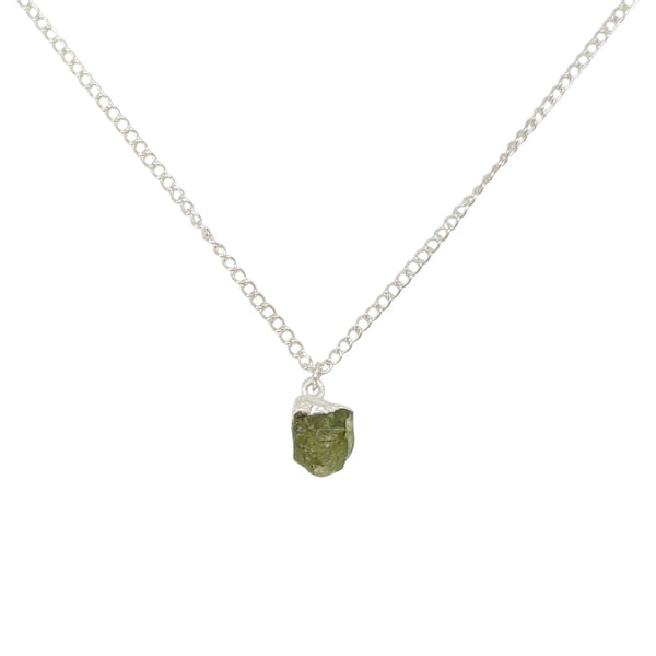 Mini Raw Peridot Necklace