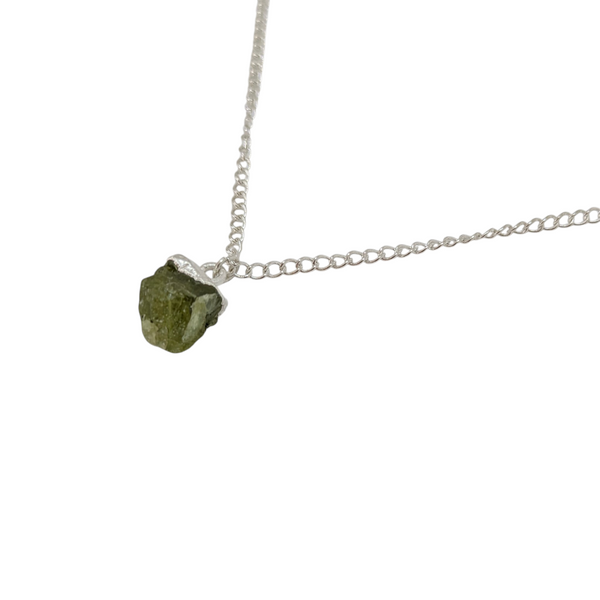 Mini Raw Peridot Necklace